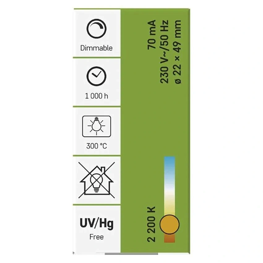 Emos T22 300°C 15W 58lm E14 WW+ sütő izzó