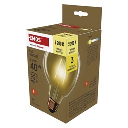 Emos Z52032 E27/4,5 W (40 W)/420 lm/meleg fehér Vintage G95/LED izzó