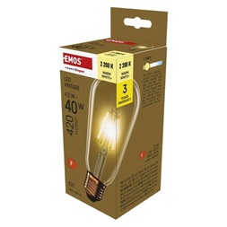 Emos Z57032 E27/4,5 W (40 W)/420 lm/meleg fehér Vintage ST64 LED izzó