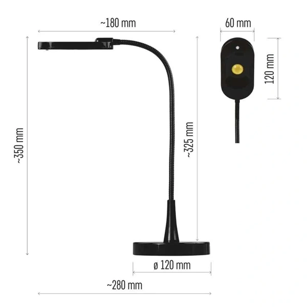 Emos Z7523B fekete LED asztali lámpa