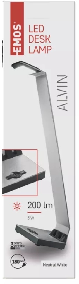 Emos Z7607S Alvin 200lm szabályozható ezüst LED asztali lámpa
