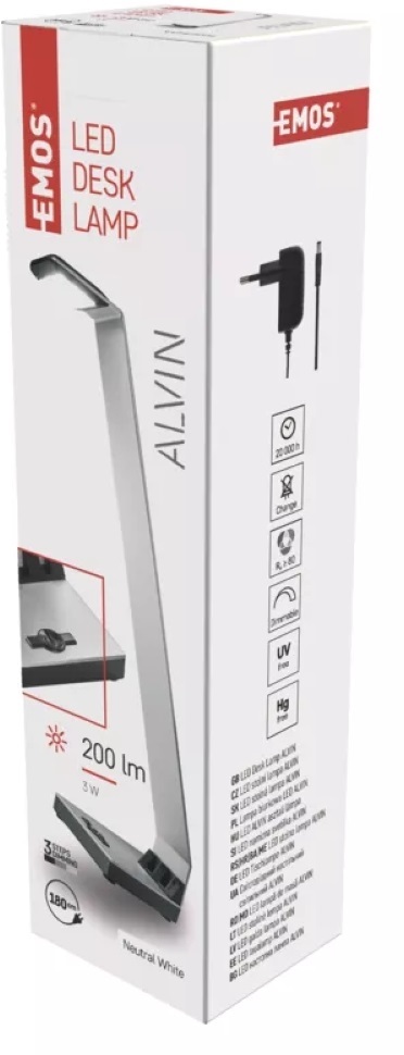 Emos Z7607S Alvin 200lm szabályozható ezüst LED asztali lámpa