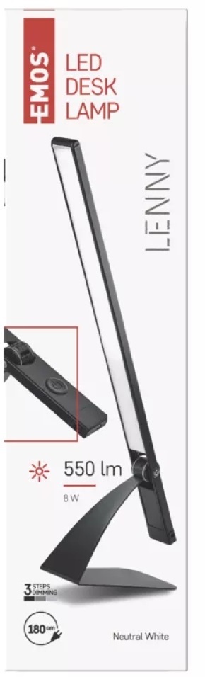 Emos Z7608B Lenny 550lm szabályozható fekete LED asztali lámpa