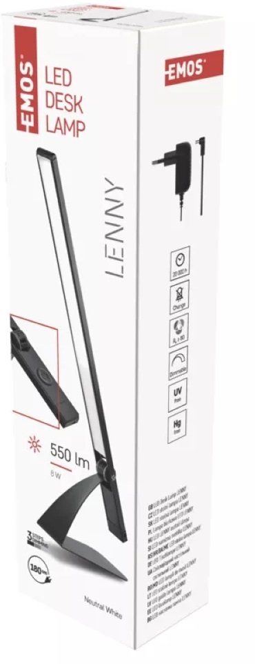 Emos Z7608B Lenny 550lm szabályozható fekete LED asztali lámpa