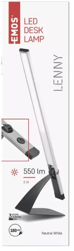 Emos Z7608S Lenny 550lm szabályozható ezüst LED asztali lámpa