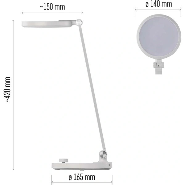 Emos Z7628W Charles fehér LED asztali lámpa