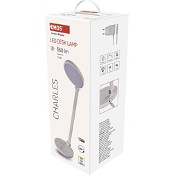 Emos Z7628W Charles fehér LED asztali lámpa