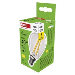 Emos ZF1D23 E14/3,4 W (40 W)/470 lm/természetes fehér filament mini globe LED izzó