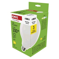 Emos ZF2D63 E27/11 W (100 W)/1521 lm/természetes fehér filament G125 LED izzó