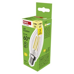 Emos ZF3240 E14/6 W (60 W)/810 lm/meleg fehér filament gyertya LED izzó
