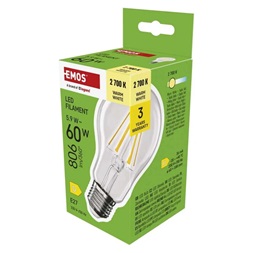 Emos ZF5D42 E27/5,9 W (60 W)/806 lm/meleg fehér filament A60 LED izzó