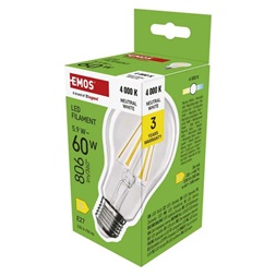 Emos ZF5D43 E27/5,9 W (60 W)/806 lm/természetes fehér filament A60 LED izzó