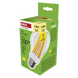 Emos ZF5D82 E27/18 W (150 W)/2452 lm/meleg fehér filament A70 LED izzó