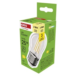 Emos ZF6D02 E27/1,8 W (25 W)/250 lm/meleg fehér filament mini globe LED izzó