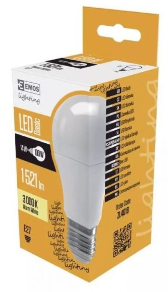 Emos ZL4018 Basic A60 14W 1521lm E27 meleg fehér LED izzó