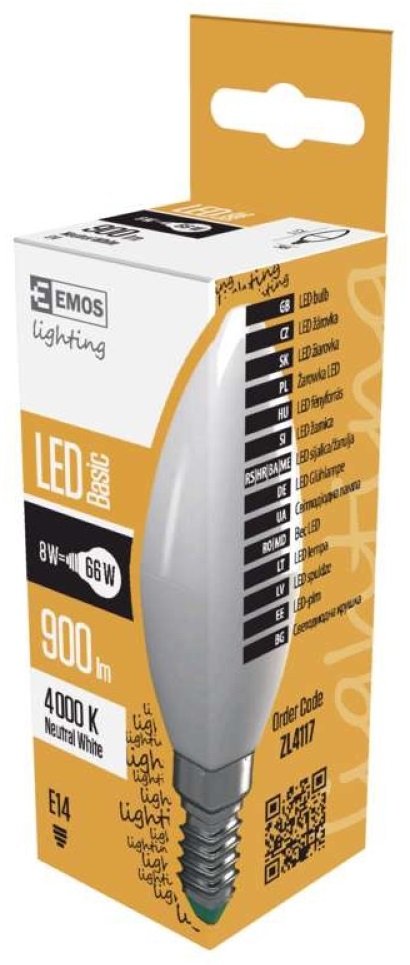Emos ZL4117 Basic 8W 900lm E14 természetes fehér LED gyertya izzó