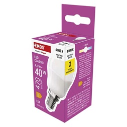 Emos ZQ1E23 E14/4,2 W (40 W)/470 lm/természetes fehér classic mini globe LED izzó