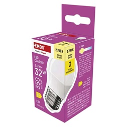 Emos ZQ6D11 E27/2,5 W (32 W)/350 lm/meleg fehér classic mini globe LED izzó