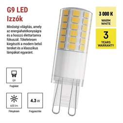 Emos ZQ9D32 classic JC 4,3W(48W)  600lumen G9 LED izzó