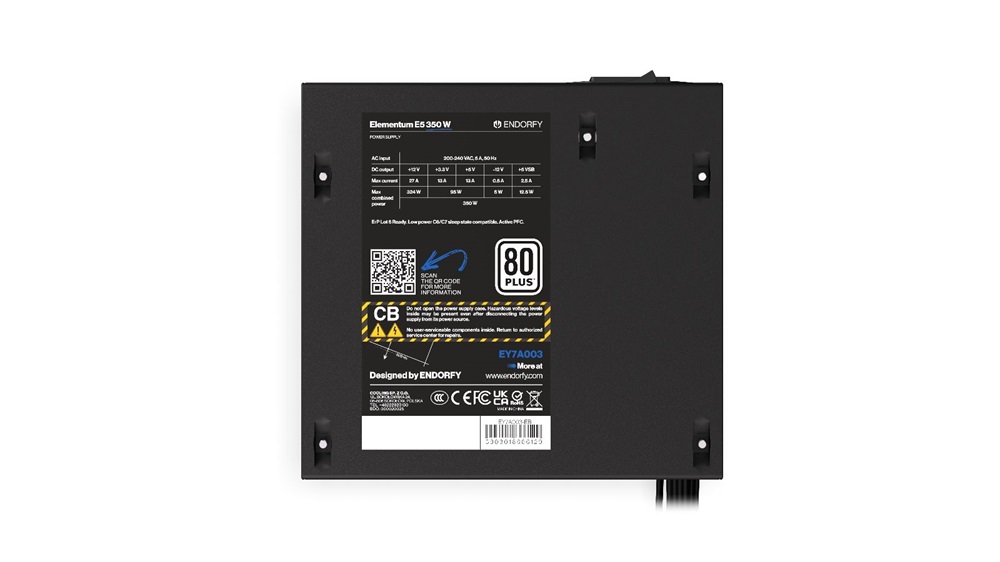 Endorfy Elementum E5 350W 80+ ventillátorral dobozos tápegység