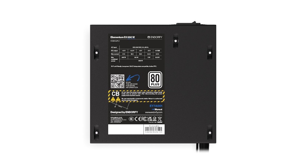 Endorfy Elementum E5 550W 80+ ventillátorral dobozos tápegység