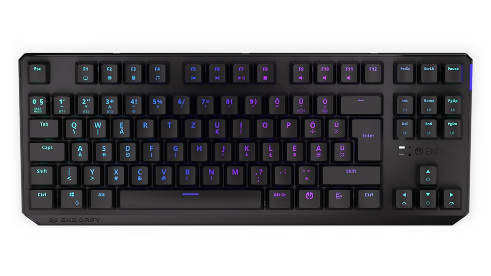 Endorfy Thock TKL HU Kailh Box Red Switch vezeték nélküli billentyűzet (Újszerű)