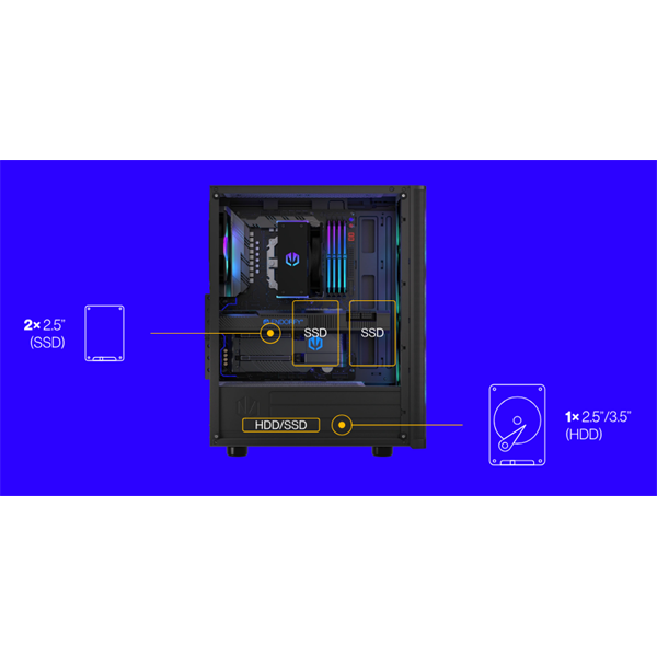Endorfy Ventum 200 ARGB ATX ház (Újracsomagolt)