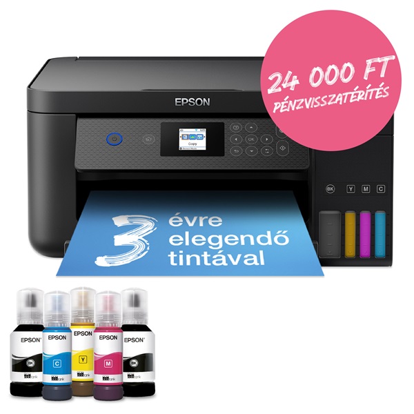 Epson EcoTank L4260 színes nyomtató MFP, Duplex, WiFi/USB, 14 000/5200 oldal tinta a dobozban