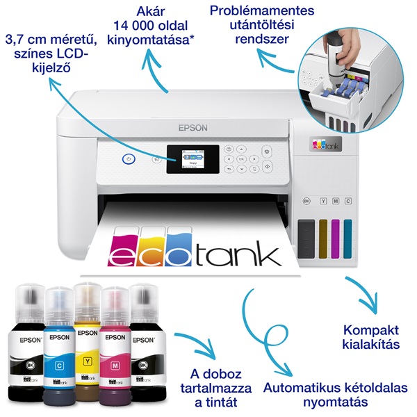Epson EcoTank L4266 színes tintasugaras fehér multifunkciós nyomtató