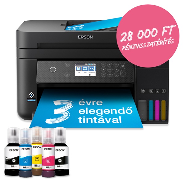 Epson EcoTank L6270 színes nyomtató MFP, Duplex, WiFi/USB/LAN, 14 000/5200 oldal tinta a dobozban