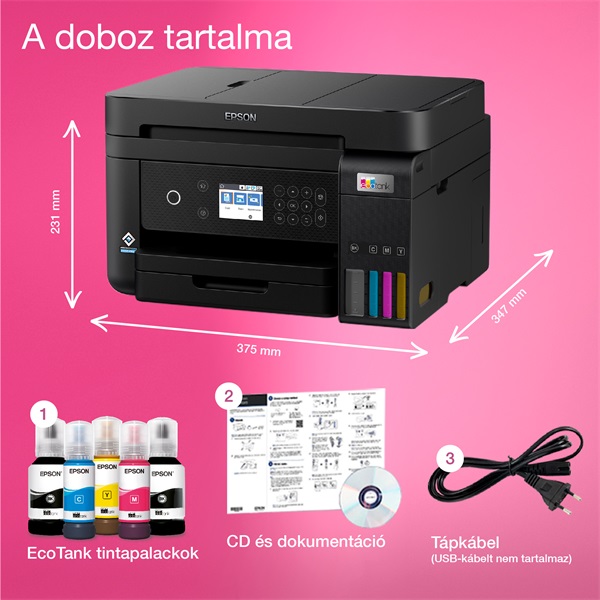 Epson EcoTank L6270 színes tintasugaras fekete multifunkciós nyomtató
