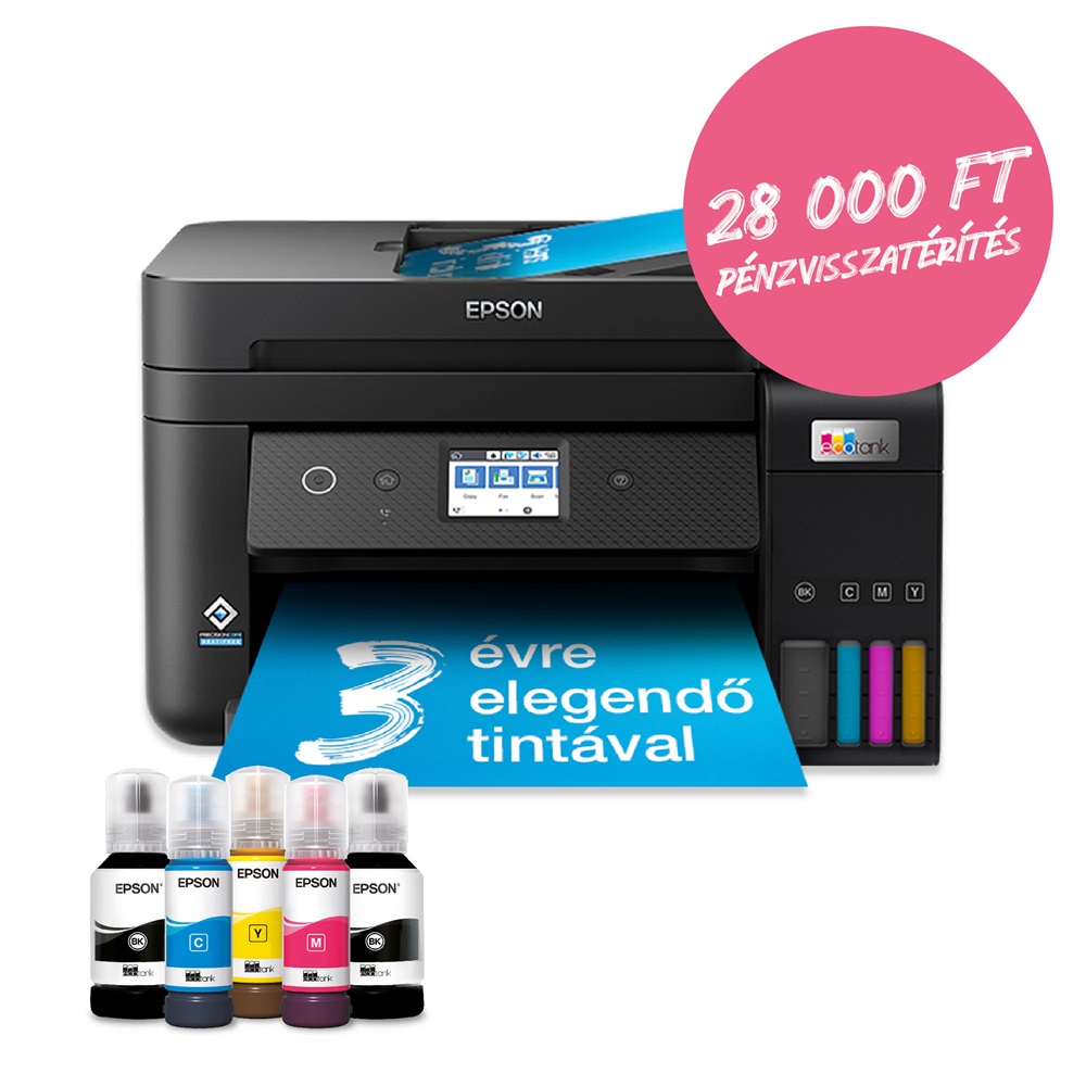 Epson EcoTank L6290 színes nyomtató MFP, Duplex, WiFi/USB/LAN, 14 000/5200 oldal tinta a dobozban