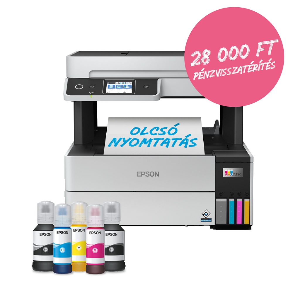 Epson EcoTank L6490 színes nyomtató MFP, Duplex, WiFi/USB/LAN, 13 000/5200 oldal tinta a dobozban