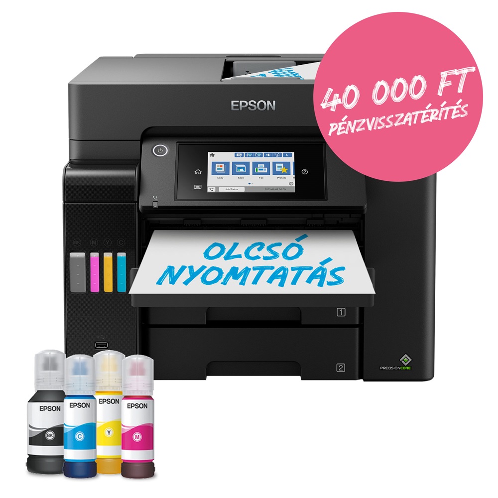 Epson EcoTank L6570 színes nyomtató MFP, Duplex, WiFi/USB/LAN, 8100/6500 oldal tinta a dobozban