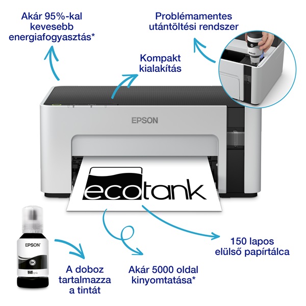 Epson EcoTank M1100 A4 mono tintasugaras egyfunkciós nyomtató