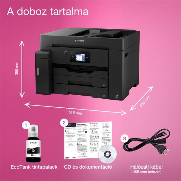 Epson M15140 A3 MFP duplex ADF Ethernet/WIFI mono multifunkciós tintasugaras nyomtató