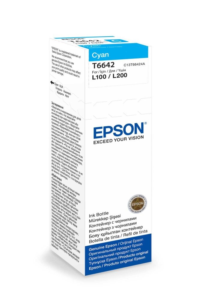 Epson C13T66424A T6642 70ml EcoTank kompatibilis cián tintapalack