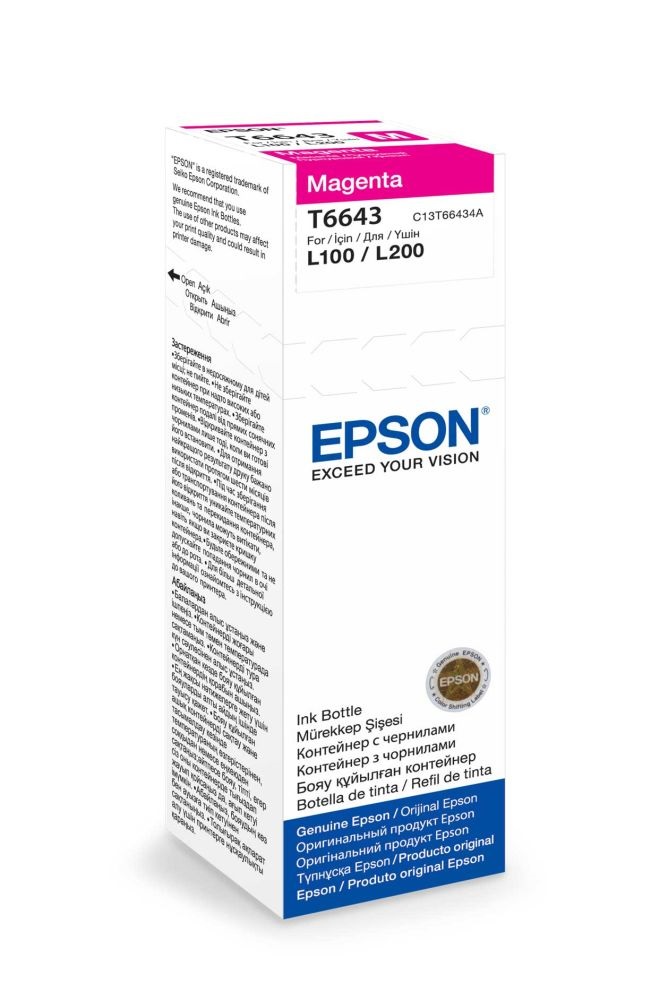 Epson C13T66434A T6643 70ml EcoTank kompatibilis magenta tintapalack