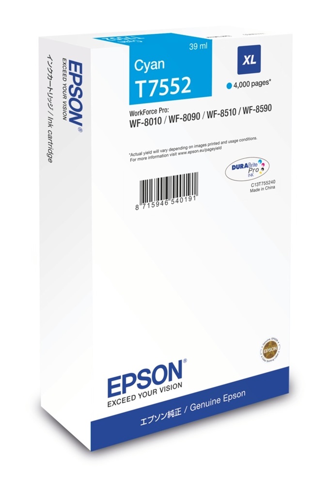 Epson C13T755240 T7552 4K XL kék tintapatron