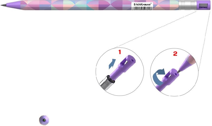 ErichKrause Magic Rhombs 2 mm nyomósirón kupakhegyezővel