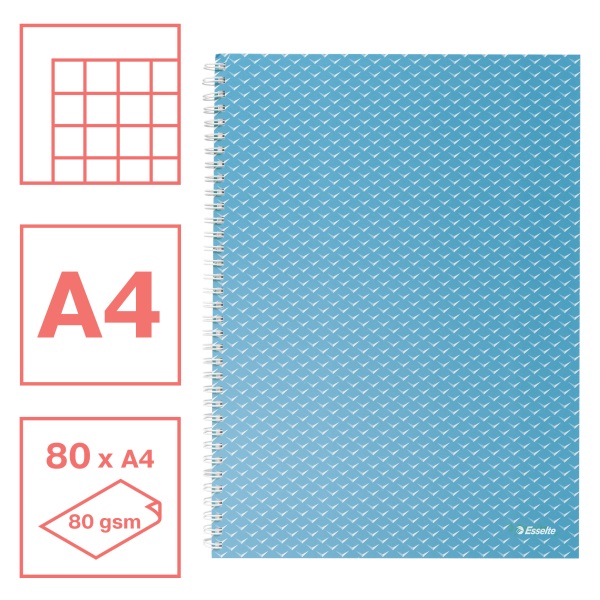 Esselte ColourBreeze  A4 kockás kék spirálfüzet