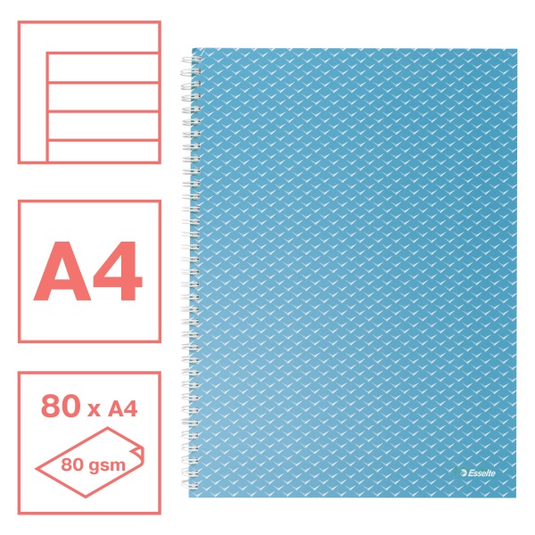 Esselte ColourBreeze A4 vonalas kék spirálfüzet
