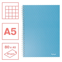Esselte ColourBreeze A5 kockás kék spirálfüzet