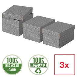 Esselte Home S méret 3db/csomag szürke tárolódoboz