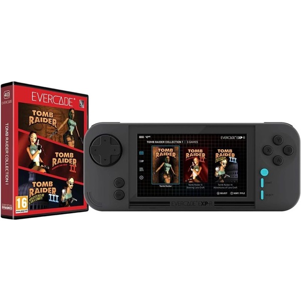 Evercade EXP-R Retro Gaming/800x480/IPS/Wi-Fi/USB-C/Tomb Raider Collection/hordozható játékkonzol