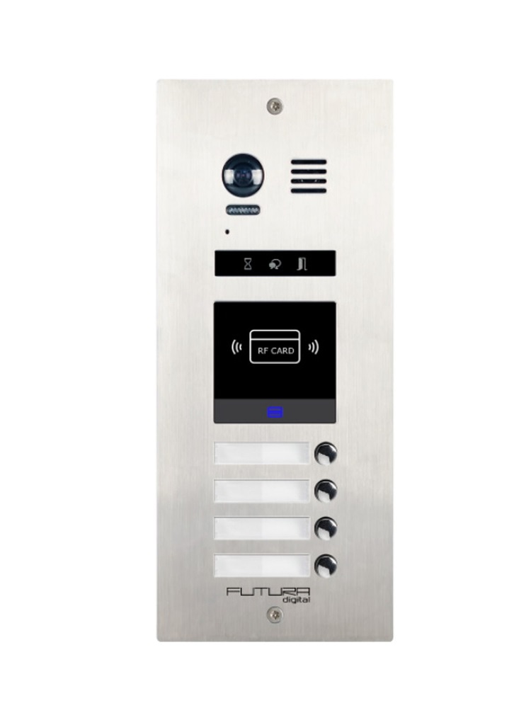 FUTURA VDMR-21/S4/F 1 gombsor/4 lakásos/középső modul nélkül/süllyesztett kaputábla