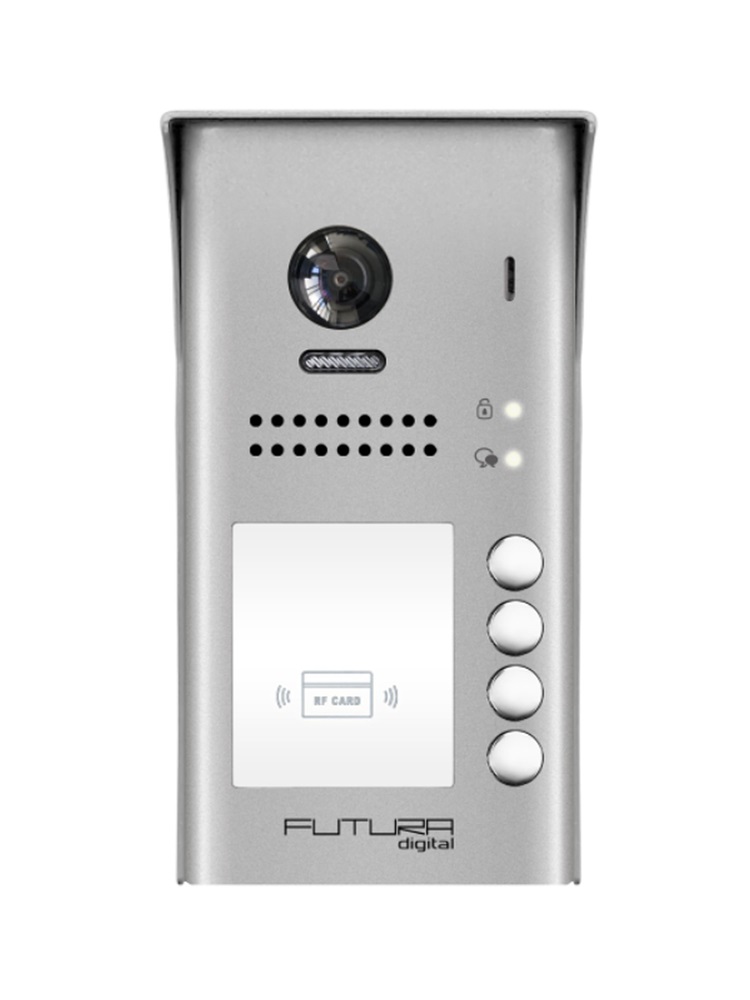 FUTURA VDT-607/ID/S4 proximity kártyaolvasóval/2.0 MP/170fokos látószög/4 lakásos/színes kamera egység