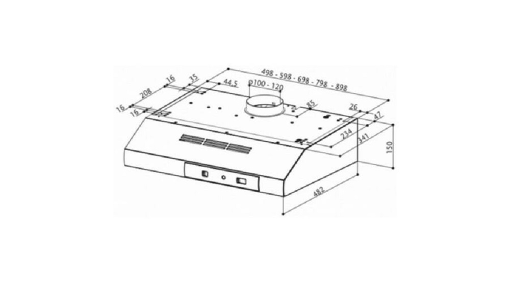 Faber 741 BASE W A50 fehér, szabadonálló, hagyományos, méret:50 cm, zajszint:56 dB, páraelszívó