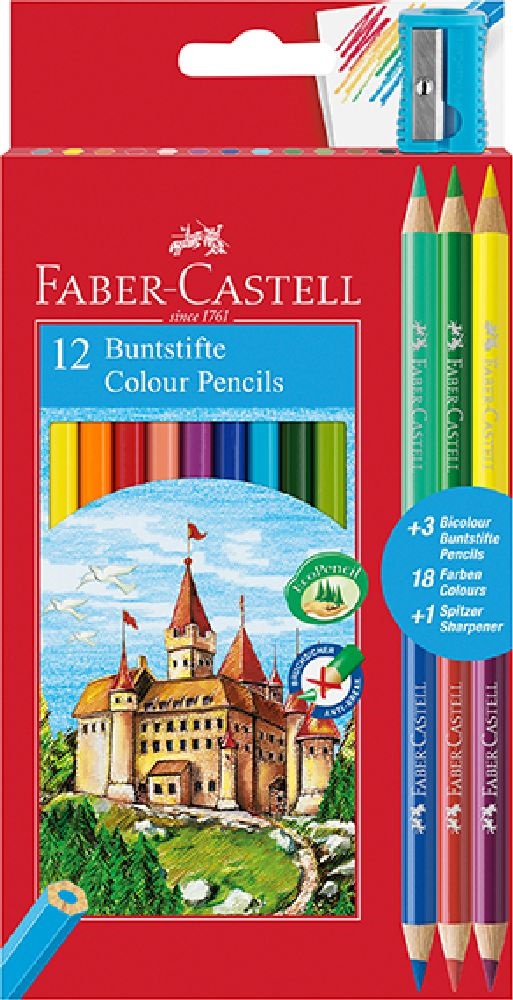 Faber-Castell 12 db+3 db-os bicolor (120112+3) színesceruza készlet
