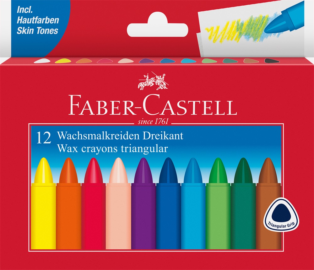 Faber-Castell 12 db háromszögletű zsírkréta készlet